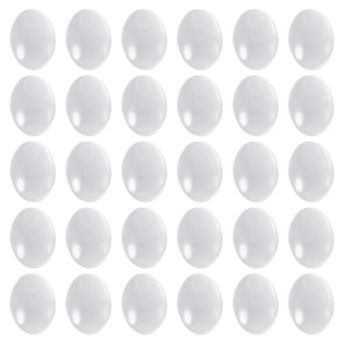 Craftdady 200Pcs Transparent Oval Glass Cabochons 20x15mm Clear Glass Flat Back Dome Tile Cabochon Covers for Photo Pendant Jewelry Making - color: Transparent Clear, size: 20x15mm Oval