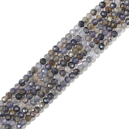 BEADIA Natural Black QuartzRutilated Beads 4x2mm 120pcs Faceted Rondelle Loose Semi Gemstone Beads for Jewelry Making Design - color: Black QuartzRutilated