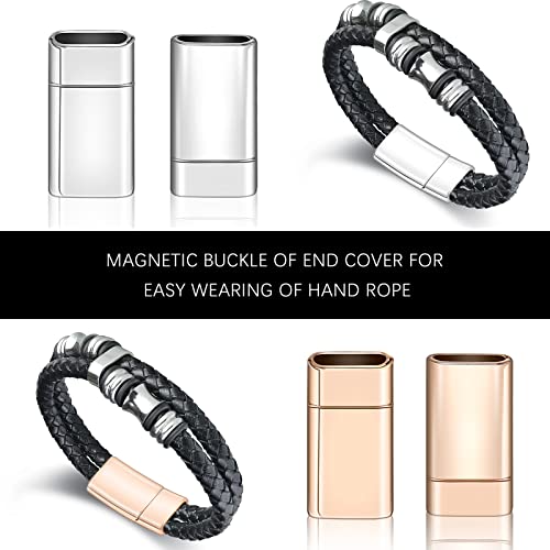 10 Pcs 11.0 x 3.0mm Hole Flat Jewelry Magnetic Clasps and Closure for Leather Bracelet Inner Hole Closure Strip Glue
