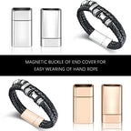 10 Pcs 11.0 x 3.0mm Hole Flat Jewelry Magnetic Clasps and Closure for Leather Bracelet Inner Hole Closure Strip Glue