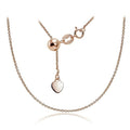 Hoops & Loops Sterling Silver 1.5mm Rolo Adjustable Chain Necklace, from 12" to 20" - color: 20"-Rose Flash Silver