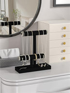 Bracelet and Necklace Holder,Velvet Jewelry Necklace Display Organizer Stand,bracelet Holder for Selling,Bracelet and Necklace Storage Tree (Style 2（Black+ Metal lid）) - style: Style 2（Black+ Metal lid）