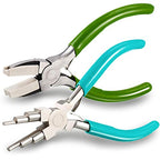 2 Pieces Jewelry Making Tool Bail Making Pliers 6 in 1 Jewelry Pliers Wire Bending Pliers for Beading Looping Shaping Wire DIY Crafts - color: Green