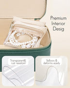 VLANDO Gifts for Teachers,Jewelry Case with 12 Velvet Jewelry Bags Travel Jewelry Organzier for Travelers Necklace Rings Earrings Jewelry Bags Birthday Wedding Gifts (Green) - color: 12PCS-Green