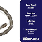 The Bead Chest Groundhog Grey Faceted Cylinder Java Recycled Glass Beads (20x12mm) - color: Groundhog Grey
