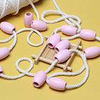 woodeni Large Oval Pink Wooden Beads - 40 Pieces, 30mm x 20mm, Hole 9mm - Ideal for Macrame, Necklaces, Bracelets & Garlands - color: 30x20mm, Pink#40pcs