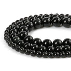 About 60pcs 6mm Natural Stone Beads Black Obsidian Beads Crystal Gemstone for Jewelry Making, DIY Bracelet Necklace - color: Black Obsidian, size: 6mm
