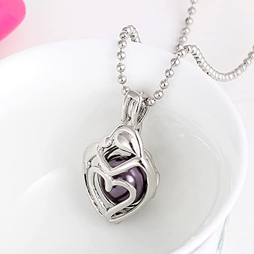 Mixed Pearl Cage Locket Pendants Set, Essential Oil Diffuser DIY Necklace Bracelet Jewelry Making Craft, Bulk Beads Aromatherapy Diffuser Charms Gifts for Women Girls - color: Random 20pcs Dull Silver