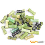 GEM-Inside 30Pcs 5x12mm Natural Green Opal Stone Plant Bamboo Knot Bone Charms Beads for Jewelry Making Power Energy Chakra Stone Beads - color: Green Opal