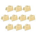 uxcell 30Pcs Ribbon End Crimp Clamps, 8.5mm Pinch Cord End Clasps Stainless Steel Curled Bead Clasp for Ribbon Lace Bookmark Ends Keychain DIY Making, Gold - size: 8.5mm