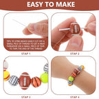 Ouligay 70pcs Sports Beads, 12mm Basketball Baseball Volleyball Football Tennis Softball Beads, Acrylic Beads for Crafts Bracelets Necklace Pendants(7 Styles 10pcs Each)