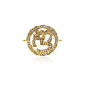 OM Yoga Connector Charm,Micro Pave CZ Stone Necklace Pendant,DIY Bracelet Jewelry Findings 22x17mm 10Pcs (Gold) - color: Gold