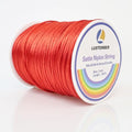 LUSTEMBER 330 Feet Satin Nylon String, 1 mm Silky Smooth Durable Nylon Cord for Jewelry Making, Bracelets, Beading, Necklaces, Macrame, Kumihimo, Rattail, and Chinese Knot Craft - size: Red