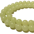 ABCGEMS Glow-in-Dark Mexican Olive-Green Aragonite Beads (AKA Cave Calcite- Extremely Rare) Healing Crystal Chakra Energy Stone Ideal for Bracelet Necklace Ring DIY Jewelry Making Smooth Round 10mm - color: Green Aragonite- Glow in Dark (From Mexico)