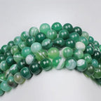 MJDCB Natural Stone Beads Green Striped Agate Round Loose Beads for Jewelry Making DIY Bracelet Necklace (10mm) - color: Green Striped Agate, size: 10mm