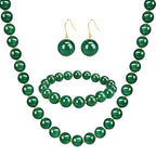Gemstone Beaded Necklace for Women, Trendy 18K Gold Plated Hematite Natural Stone Bead Choker, Boho Handmade Summer Beach Necklaces for Women Everyday Western Jewelry Gifts - color: Green Agate