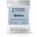 Victory Glassworks™ Clear Quartz Balls, Round Spacer Beads, Optical Grade Fused Silica Glass for Jewelry Making, Crafts, Boiling Stones (3mm Pack of 40) - size: 3mm Pack of 40