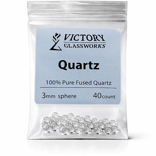 Victory Glassworks™ Clear Quartz Balls, Round Spacer Beads, Optical Grade Fused Silica Glass for Jewelry Making, Crafts, Boiling Stones (3mm Pack of 40) - size: 3mm Pack of 40