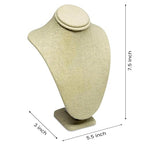 Novel Box Beige Linen Stand Jewelry Necklace Display 5.5x3x7.5 Inches - Freestanding Travel Necklace Holder Stand - Necklace Mannequin Organizer Stands - Necklace Displays Small - color: Beige Linen, size: Small