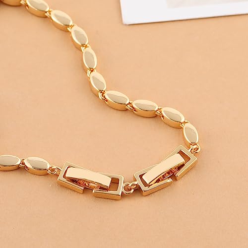 Gold Necklace Bracelet Extender for Women, 4pcs Foldover Extension Jewelry Clasps for Jewelry Making - color: Gold