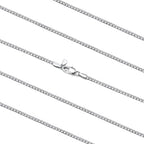 FaithHeart Mens Black/Silver/Gold Stainless Steel Flat Box Link Chain Necklace, Stylish 2/4/6/8mm Width Box Chains Necklaces for Men Non Tarnish Hip Hop Chain Jewelry Gifts,14"-30" Length - color: 2mm Width-Classic Silver, size: 20 Inches Length