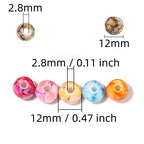 200PCS Acrylic Crystal Beads for Jewelry Making Round Loose Beads Charms Ink Patterns for Bracelets Earring Necklace Rings Adults Beading DIY Art Craft Projects Decor Birthday Gifts (12mm) - size: 12mm