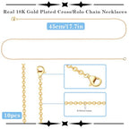 Beebeecraft 10Pcs 1mm 18K Gold Plated Cable Chains Set 17.7in Necklace Chains with Lobster Clasps for DIY Supplies Dangles Pendant Necklaces Jewelry Making - color: Gold 10pcs