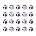 KISSITTY 240pcs Opaque Acrylic Letter R Cube Beads Bulk White Plastic Alphabet Loose Spacer Square Beads 4-5mm for DIY Name Bracelet Necklace Jewelry Crafts Making Hole: 1.8mm - color: Letter R#White and Black