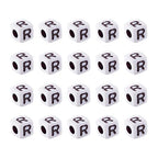 KISSITTY 240pcs Opaque Acrylic Letter R Cube Beads Bulk White Plastic Alphabet Loose Spacer Square Beads 4-5mm for DIY Name Bracelet Necklace Jewelry Crafts Making Hole: 1.8mm - color: Letter R#White and Black