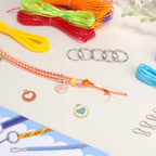 PP OPOUNT Gimp String Craft Kit, 318 PCS Lanyard String Kit with Beads, Pendants & Keychain Accessories, DIY Bracelet Making Kit for Friends, Christmas Gift & Holiday Craft Set - size: 354 Feet