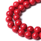 60pcs 6mm Natural Stone Beads Red Turquoise Gemstone Round Loose Beads for Jewelry Making Crystal Energy Stone Healing Power DIY Bracelets - color: Red Turquoise Beads, size: 6mm
