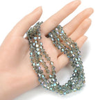 250pcs Czech 6mm (0.24 Inch) Faceted Bicone Crystal Glass Loose Beads Spacer Bulk Green Peridot Shimmer for DIY Craft Jewelry Making CCB636 - color: Peridot Shimmer, size: 6mm - 250pcs