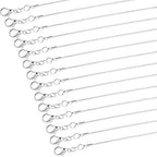 PAXCOO 25 Pack Chains for Jewelry Making, Necklace Chains Bulk Silver Plated Snake Chains for Necklace Jewelry Making, 1.2 mm - size: 22 Inches