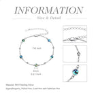 HPQQ Anklet Bracelet for Women 925 Sterling Silver Natural Stone Chain Bead Ankle Bracelet Beach Summer Fine Jewelry Mothers Day Birthday Gifts for Women Mom Wife - color: Bracelet-7"-9"-Abalone