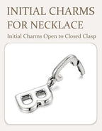 OVRUNS Initial Charm for Women,Letter Bracelet Necklace Charms Alphabet Pendant Charms With Clasp - color: Silver, style: Letter B
