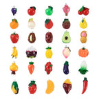 Craftdady Fruit Dangle Charms Pendants Cute Resin Food Pendants Apple Orange Pineapple Strawberry Pendants Lovely Vegetable Mushroom Charms for DIY Craft Earring Bracelet Necklace Jewelry Making - color: Mixed Shape