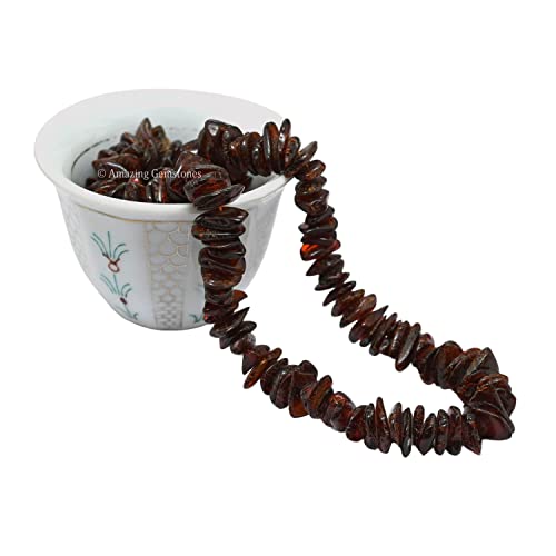 Garnet Pre Drilled Crystal Crushed Chips Beads for Bracelets Making, DIY Handmade Natural Healing Crystals (25 Inch Strand) - color: Garnet