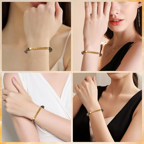 INSYOHO Dont Let the Hard Days Win Bracelet – Inspirational Healing Crystal Bracelet for Women & Men, Agate & Amethyst Beaded Adjustable, Motivational Gift for Stress Relief & Positivity - color: Golden Tiger Eye