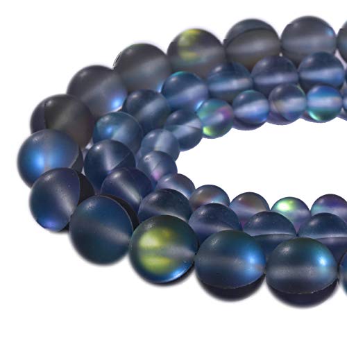 48PCS 8mm Natural Gray Mystic Aura Quartz Gemstone Frosted Matte Titanium Round Loose Spacer Beads 15 inch Full Strand Crystal Healing Power Quartz - color: Grey Mystic Aura, size: 8mm