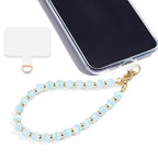 Marble Beaded Phone Wrist Strap,Detachable Phone Bracelet Strap with Tether Tab,Hands-Free Wristlet Strap (Sky Blue Cat's Eye) - color: Sky Blue Cat's Eye
