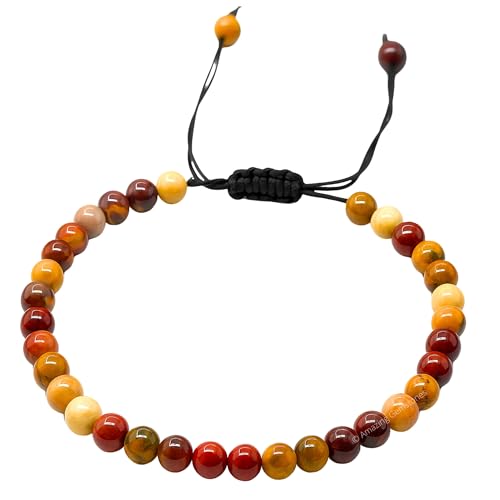 Amazing Gemstone Crystal Anklet Ankle Bracelets for Women - Waterproof Beaded Healing Crystal Anklets, Plus Size Chakra Gemstone Bead Anklet - color: Mookaite, style: Plain