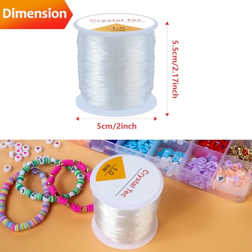 1mm Elastic Cord for Bracelets 100M Crystal Elastic Cord for Bracelet Beads Jewelry DIY Crafts Bracelets Necklaces - size: 1mm
