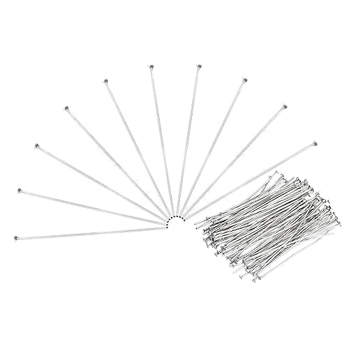 PATIKIL 500Pcs Flat Head Pins for Jewelry Making 50mm Stainless Steel Flat Head Pins Jewelry Head Pins for Craft Earring Bracelet Necklace Pendant Supplies 22 Gauge Silver - size: 50mm