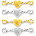 Magnetic Clasp Converter, Heart Design Lobster Clasps for Necklaces and Bracelets, Gold and Silver (2golden+2silvery) - color: 2golden+2silvery