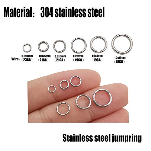 500 pcs Stainless Steel Split Rings Jump Rings Connector Rings for Jewelry Making Necklaces Bracelet Earrings Keychain DIY Craft (12608-7mm) - size: 7mm