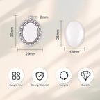 20Pcs Photo Charms Cabochon Blanks Set 10Pcs Large Oval Pendant Trays with 10 Glass Cabochons for Memorial Jewelry Making Bridal Bouquet Charms DIY - color: 5 Colors