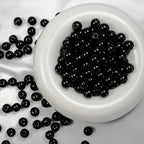Jabrand 145pcs Glass Beads, 8mm Glass Beads for Barcelet and Jewelry Making DIY Crafts (Black) - color: Black