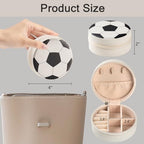 12-Pack Soccer Jewelry Box Bulk Team Gifts for Girls, White Round Mini Travel Jewelry Case for Soccer Players Coaches, Senior Night Tournament Gifting - style: Soccer