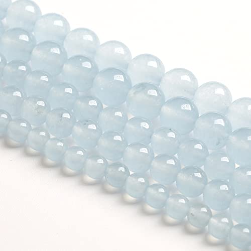 4MM 86PCS Natural Stone Light Blue Chalcedony Loose Beads for Jewelry Making DIY Bracelet Necklace - color: Light Blue Chalcedony, size: 4mm