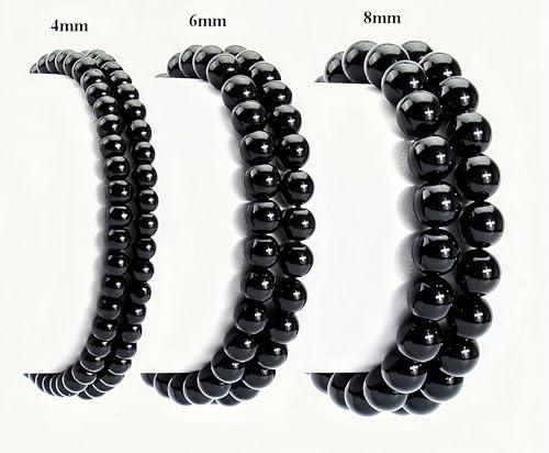 3Pcs Healing Crystal Turquoise Bracelets for Women Men 8mm 6mm 4mm Natural Stone Beaded Stretch Bracelet Jewelry Gifts for Women Girl - color: T2-Black Onyx